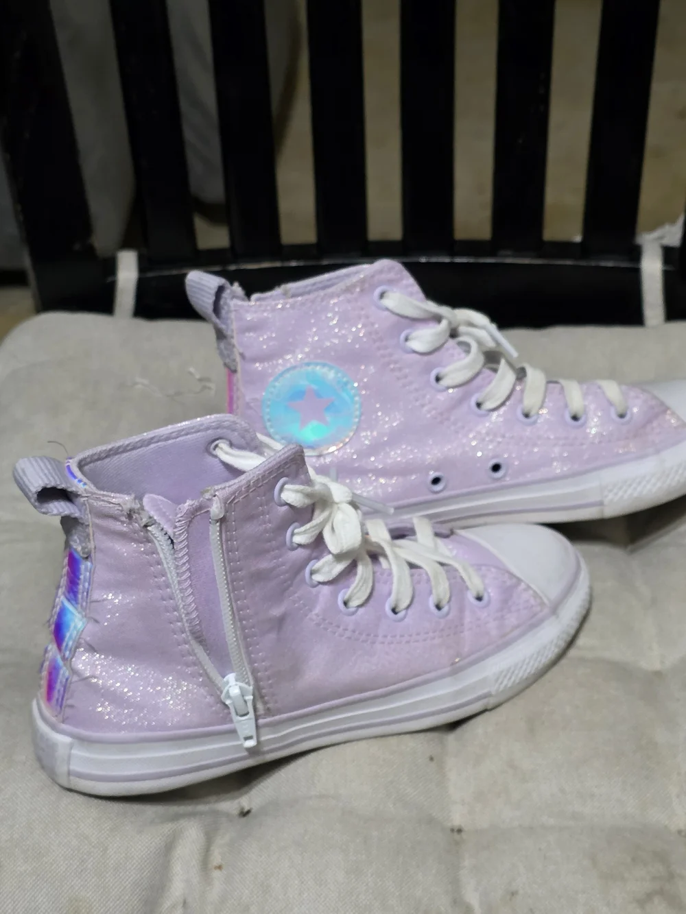 Converse KIDS  Higt-top Gliter Sneaker In Pink Us3d Size 2